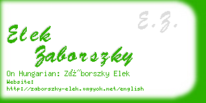 elek zaborszky business card